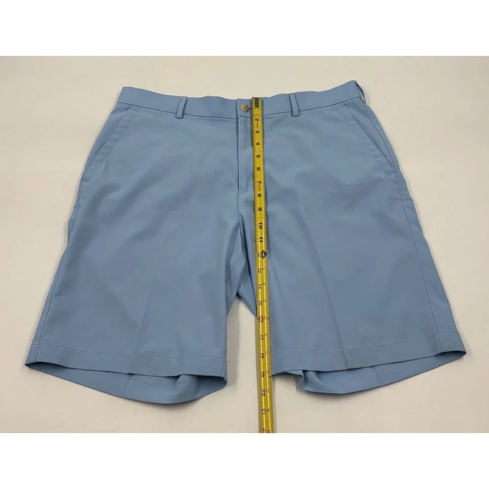 Peter Millar Crown Sport Mens 34 Blue Wicking Performance Flat Front Shorts
